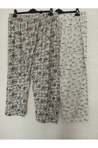 anne moda ankara Oversize, Full Summer, 100% Cotton, Pack of 2, Long, Pajama Bottom