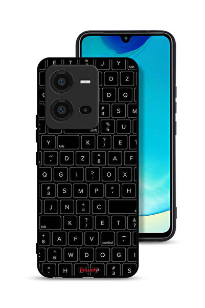 Tolwak غطاء حماية لهاتف Vivo V25 5G بنمط مفاتيح لوحة مفاتيح عشوائية