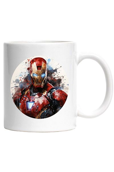 INOVATIX Personalized white mug, Iron Man, Circle, Avengers, Marvel, Tony Stark, INOVATIX®. 330ml
