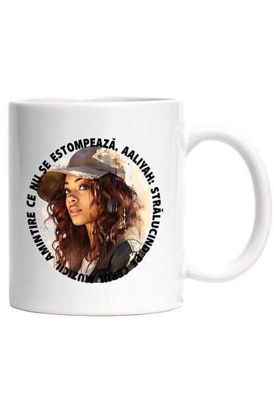 INOVATIX Personalized white mug, Message Memory That Never Fades, Aaliyah, Music, INOVATIX®. 330ml