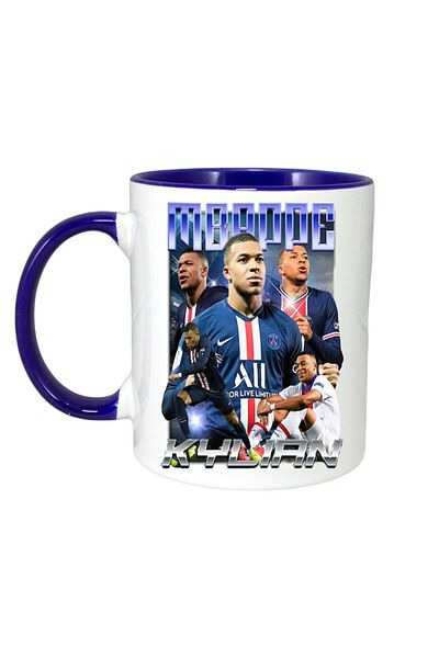 INOVATIX Cana Alba Personalizata, Mbappe Kylian Speed, Maner Si Interior Albastru, ®. 330ml