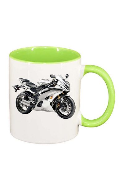 INOVATIX Personalized white mug, Motor, light green interior, D47, INOVATIX®. 330ml