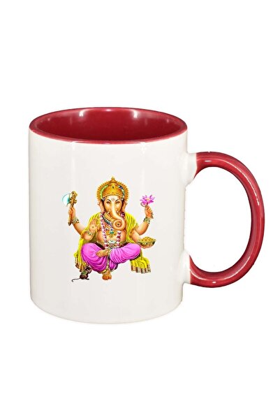 INOVATIX Εξατομικευμένη λευκή κούπα, ινδική, κόκκινο εσωτερικό, D368, INOVATI...