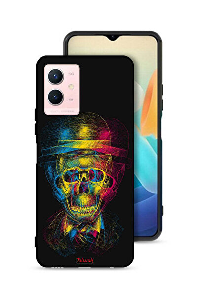 Tolwak غطاء حماية لهاتف Vivo Y33s 5G بتصميم جمجمة وقبعة ملونة وفن خيالي