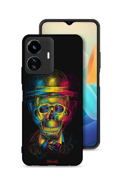 Tolwak Vivo Y77 5G Protective Case Cover Skull Colorful Hat Fantasy Art