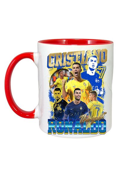 INOVATIX Personalized White Stick, Cr 7 Ronaldo Al Nassr, Red Handle And Interior, ®. 330ml