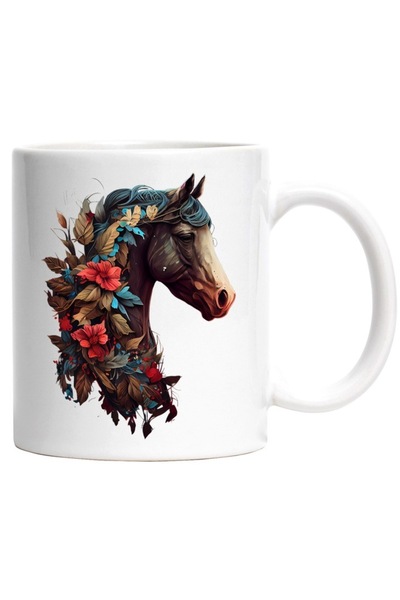 INOVATIX Cana alba personalizata, Cal, Flori, Frunze, Decoratiuni Coama, INOV...