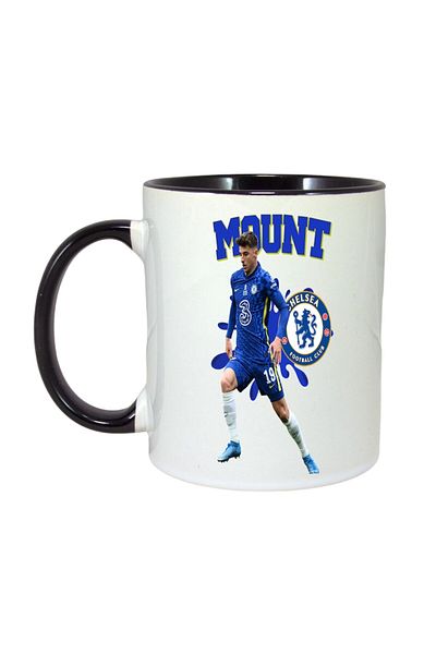 INOVATIX Personalized White Mug, Mound Chelsea, Black Handle and Interior, ®. 330ml