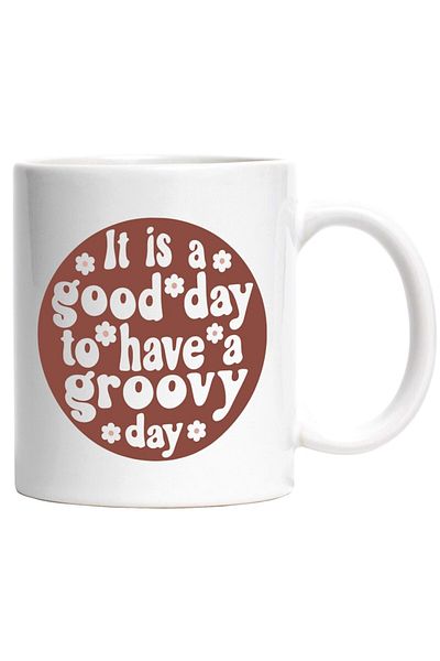 INOVATIX Personalized white mug, popcorn and the phrase It's a good day to have a cool day, INOVATIX®. 330ml