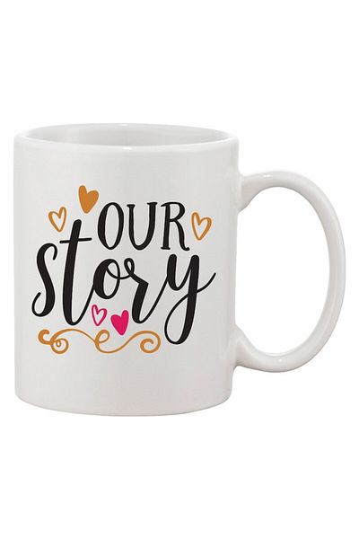 INOVATIX Personalized white mug, personalized 'Our story', INOVATIX®. 330ml