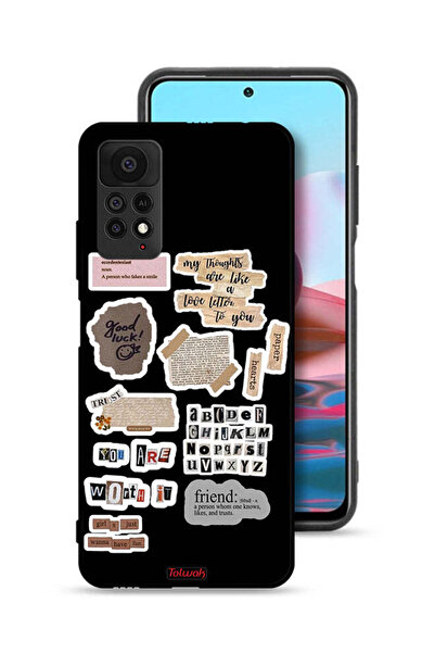 Tolwak غطاء حماية لهاتف شاومي ريدمي نوت 11 برو 5G، ملصقات اقتباسات الحظ السعيد