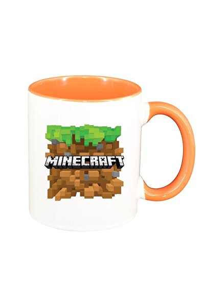 INOVATIX Cana alba personalizata, Minecraft, interior portocaliu, D1472, INOV...