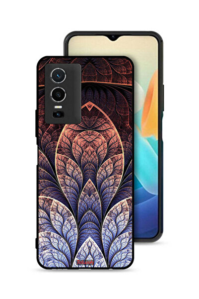 Tolwak غطاء حماية لهاتف Vivo Y76 5G بتصميم تجريدي زهري فركتالي