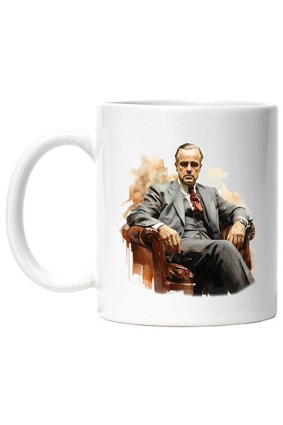 INOVATIX Cana alba personalizata, Marlon Brando, Nasul, Don Vito Corleone, Filme, INOVATIX®. 330ml