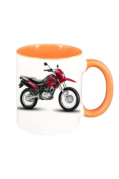 INOVATIX Personalized white mug, Motor, orange interior, D54, INOVATIX®. 330ml