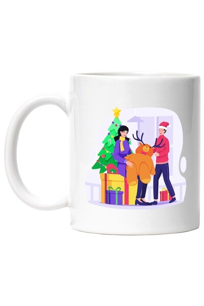 INOVATIX Cana alba personalizata, Iarna, Ren, Craciun, Brad, INOVATIX®. 330ml