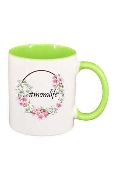 INOVATIX Cana alba personalizata, Flori, #momlife, interior verde deschis, D1...