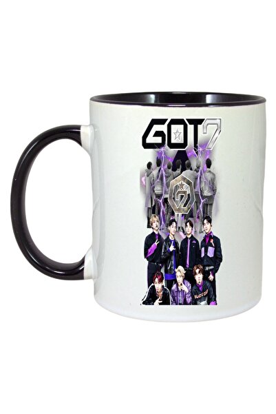 INOVATIX Cana Alba Personalizata, Formatia/trupa Got7, Maner Si Interior Negr...