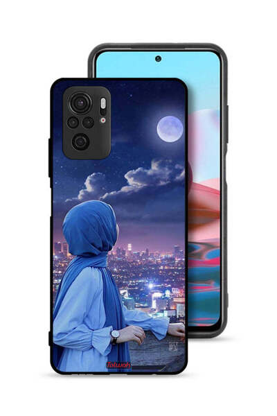 Tolwak Xiaomi Redmi Note 10S Protective Case Cover Looking At Moon Hijab Girl