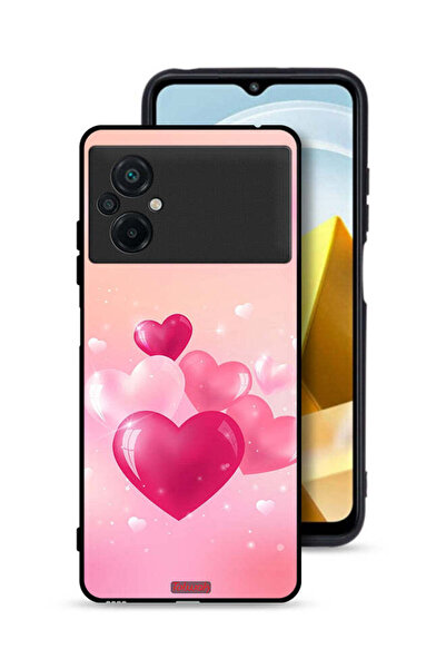 Tolwak Xiaomi Poco M5 4G Protective Case Cover Beautiful Hearts Art