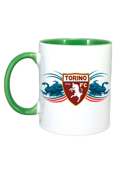 INOVATIX Alba Personalized Mug, Torino Fc Italia, Green Handle And Interior, ®. 330ml
