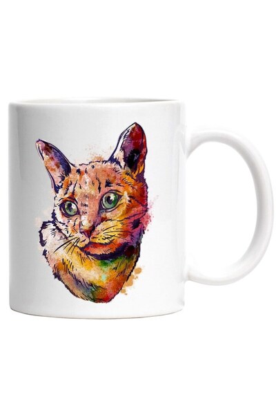 INOVATIX Cana alba personalizata, , Portret, Efect Acuarela, Iubitori De Anim...