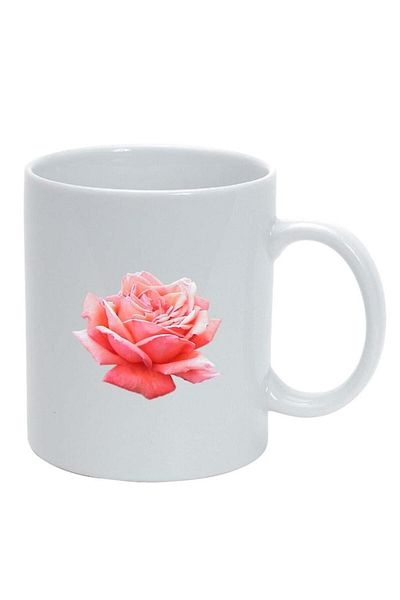 INOVATIX Personalized white mug, Rose, white, D312, INOVATIX®. 330ml