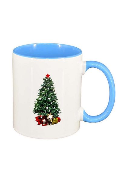 INOVATIX Personalized white mug, Christmas, blue interior, D164, INOVATIX®. 330ml