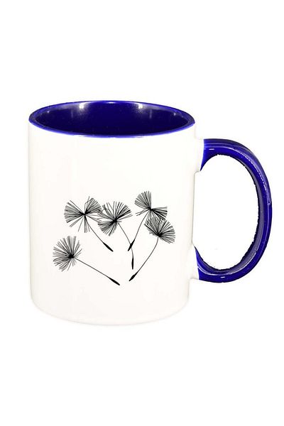 INOVATIX Personalized white mug, Dandelion, dark blue interior, D955, INOVATIX®. 330ml