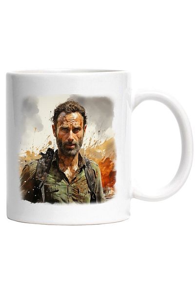 INOVATIX Cana alba personalizata, Rick Grimes, The Walking Dead, Serif, Serial, INOVATIX®. 330ml