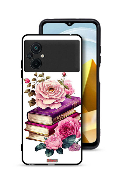 Tolwak Xiaomi Poco M5 4G Protective Case Cover Roses And Books