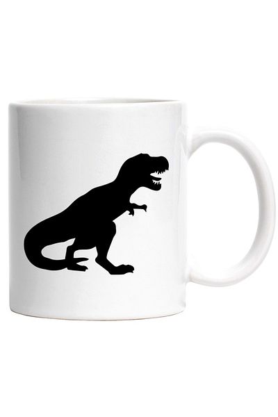 INOVATIX Personalized white mug, a T-Rex dinosaur - fear of other dinosaurs, INOVATIX®. 330ml
