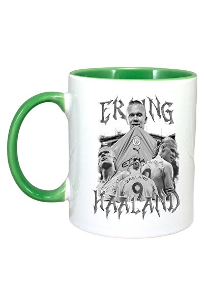 INOVATIX Cana Alba Personalizata, Erling Haaland, Maner Si Interior Verde, ®....