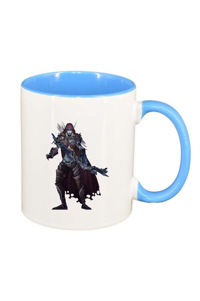 INOVATIX Cana alba personalizata, WoW, interior albastru, D139, INOVATIX®. 330ml