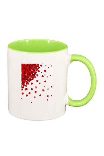 INOVATIX Εξατομικευμένη λευκή κούπα, όμορφη, ανοιχτό πράσινο εσωτερικό, D277,...