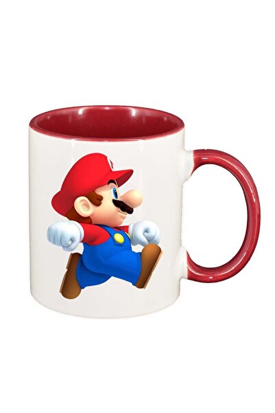 INOVATIX Cana alba personalizata, Mario, interior rosu, D23, INOVATIX®. 330ml