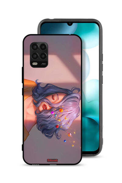 Tolwak Xiaomi Mi 10 Lite 5G Protective Case Cover Girl And Space Art
