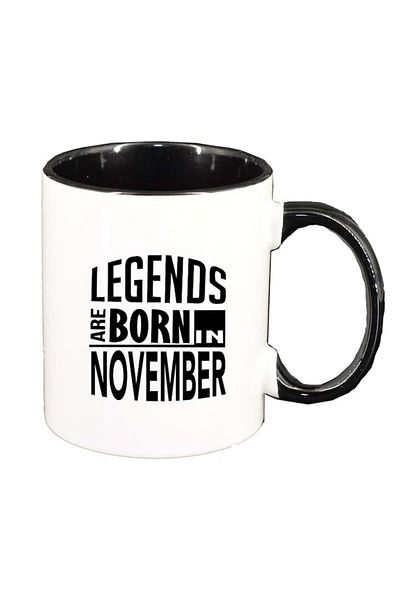 INOVATIX Personalized white mug, Legend, black interior, D82, INOVATIX®. 330ml