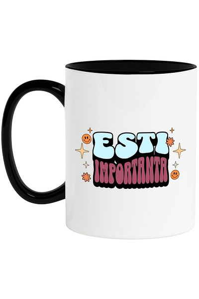 INOVATIX Personalized white mug, You Are Important, with Black Handle, INOVATIX®. 330ml
