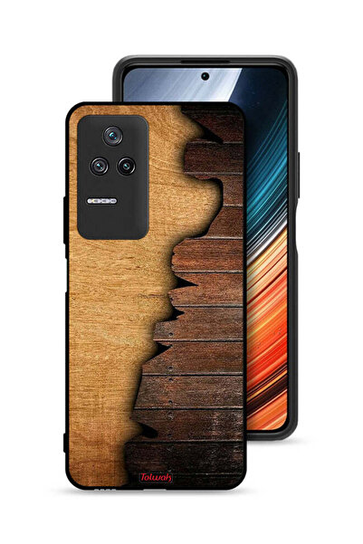 Tolwak Xiaomi Poco F4 Protective Case Cover Vintage Wood Pattern