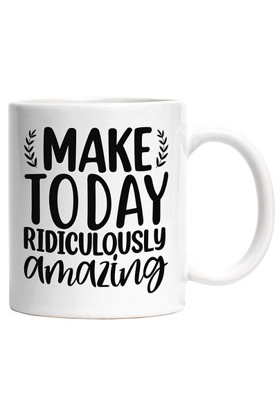 INOVATIX Personalized white mug, message that encourages you to make today amazing, INOVATIX®. 330ml