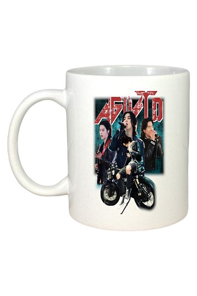 INOVATIX Personalized White Mug, Agust D Band, White Handle and Interior, ®. 330ml