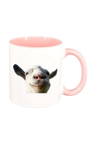 INOVATIX Personalized white mug, Lama, pink interior, D178, INOVATIX®. 330ml