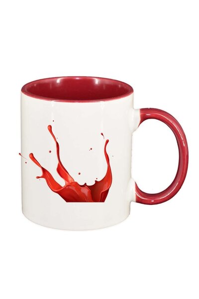 INOVATIX Cana alba personalizata, Colour, interior rosu, D311, INOVATIX®. 330ml