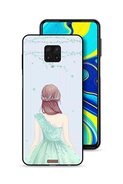 Tolwak غطاء حماية لهاتف شاومي ريدمي نوت 9 برو، فتاة لطيفة ترتدي فستانًا زهريًا