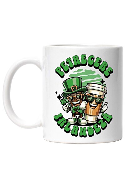 INOVATIX Cana alba personalizata, Petrecere Irlandeza, cafea whiskey bautura ...