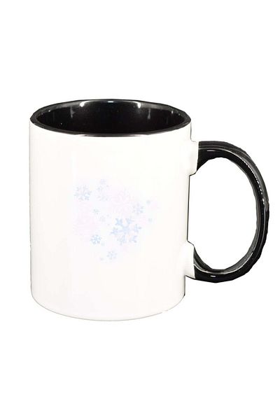 INOVATIX Personalized white mug, Snowflakes, black interior, D211, INOVATIX®. 330ml