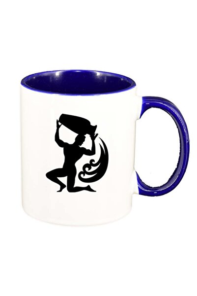 INOVATIX Cana alba personalizata, Zodie, interior albastru inchis, D160, INOV...