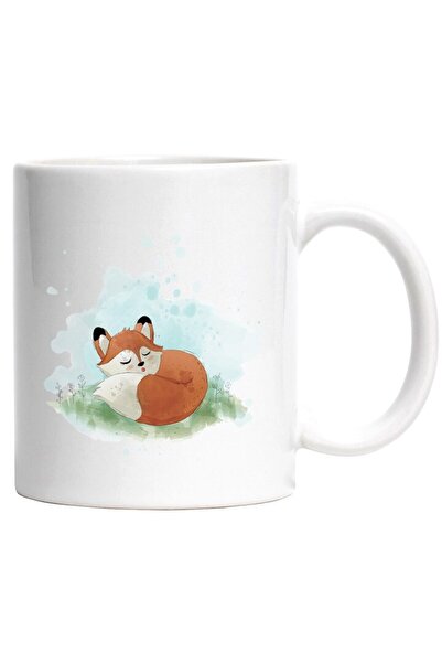 INOVATIX Cana alba personalizata, Vulpe, Somn, Flori, Cer, INOVATIX®. 330ml