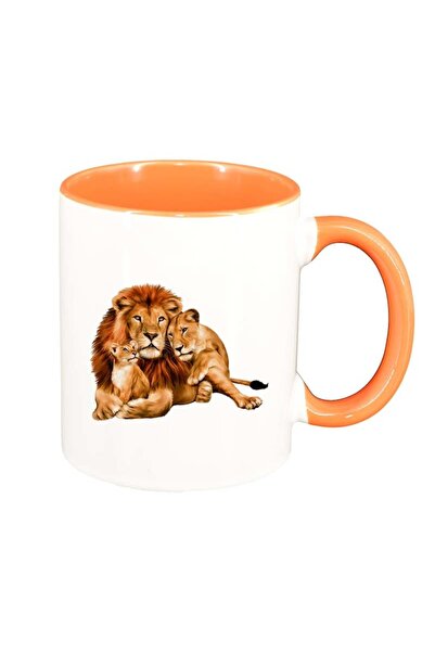 INOVATIX Cana alba personalizata, Leu, interior portocaliu, D196, INOVATIX®. ...